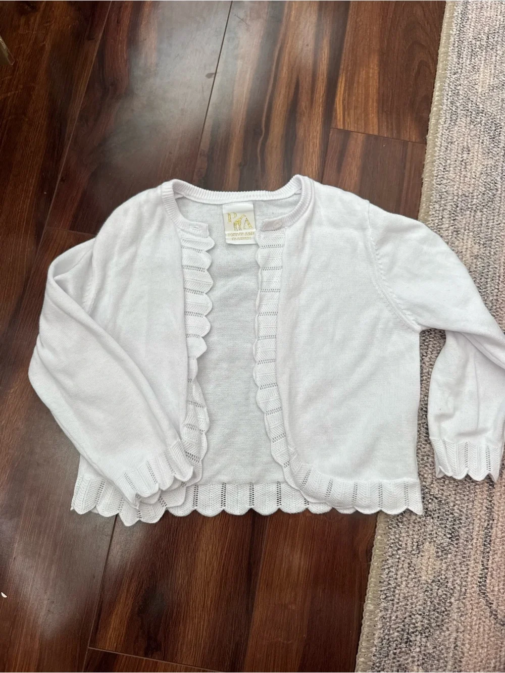Petit Ami trimmed white cardigan